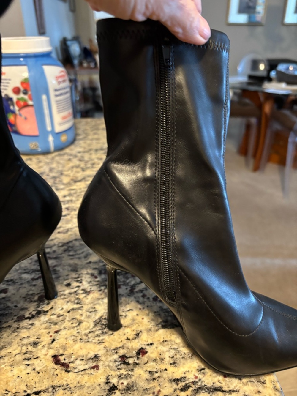 Forever 21 Black Pointed Stiletto Sock Booties - Picture 11 of 11